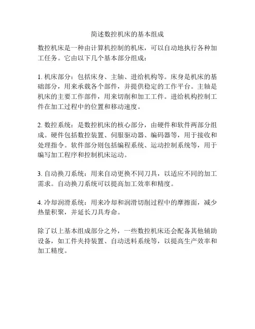 简述数控机床的基本组成