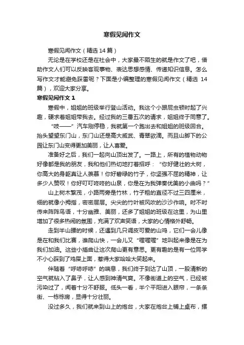 寒假见闻作文（精选14篇）