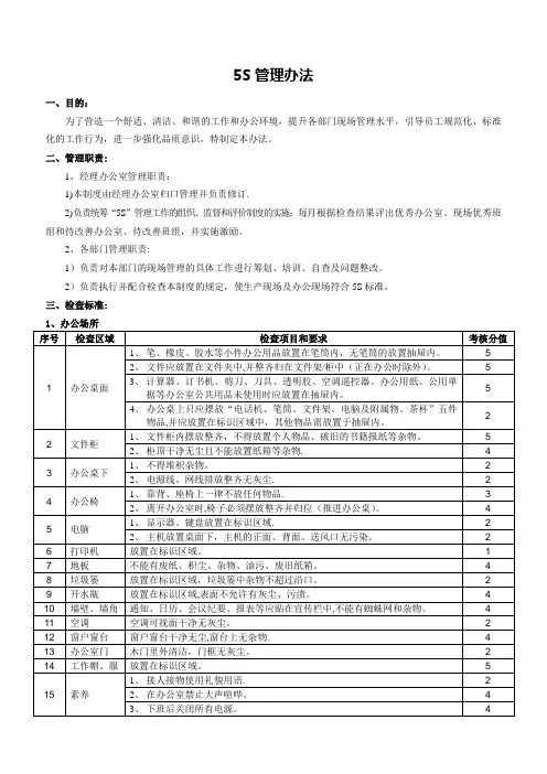 公司5S管理办法