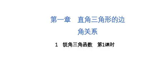 北师大版数学九年级下册1.1锐角三角函数第1课时课件