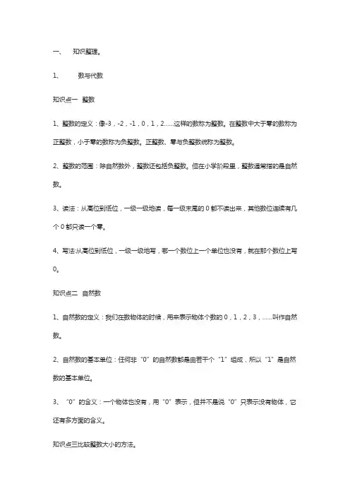 小学数学专题训练知识点+例题+练习+解析