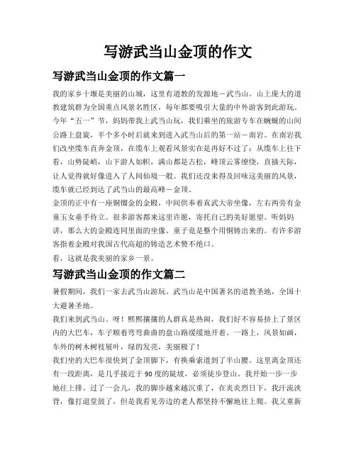 写游武当山金顶的作文