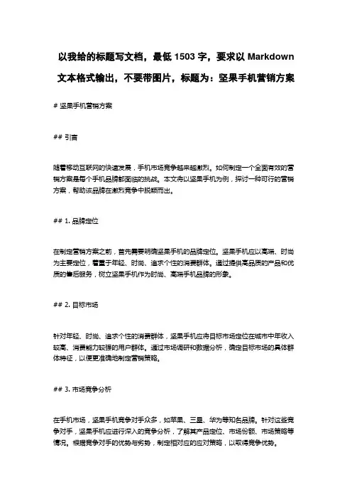 坚果手机营销方案