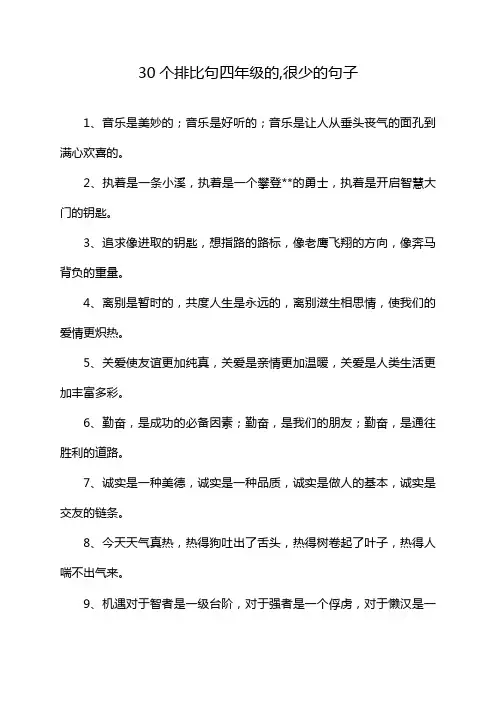 30个排比句四年级的,很少的句子