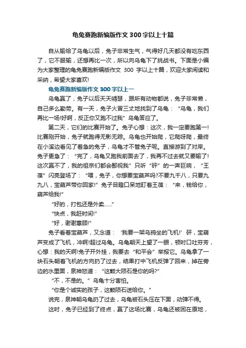 龟兔赛跑新编版作文300字以上十篇