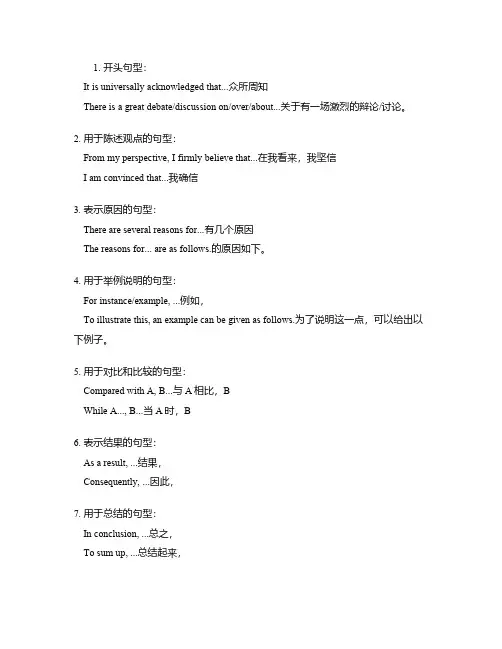 英语作文常用句型