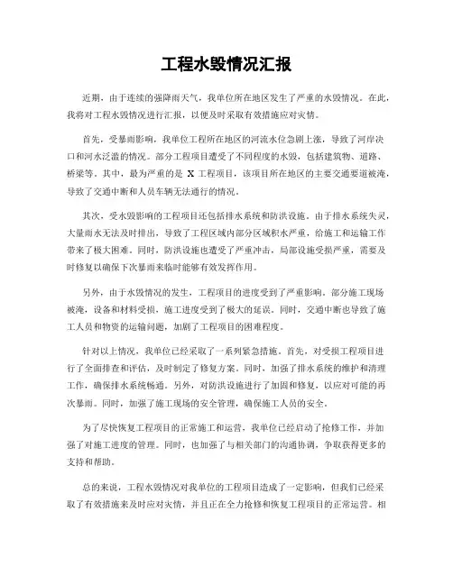 工程水毁情况汇报