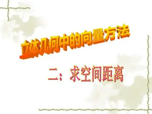 立体几何中的向量方法求距离资料