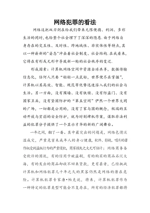 网络犯罪的看法
