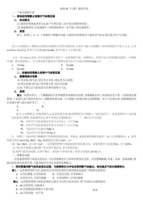 选修3-3《气体》题型归类