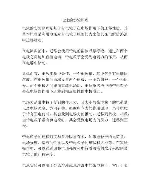 电泳的实验原理