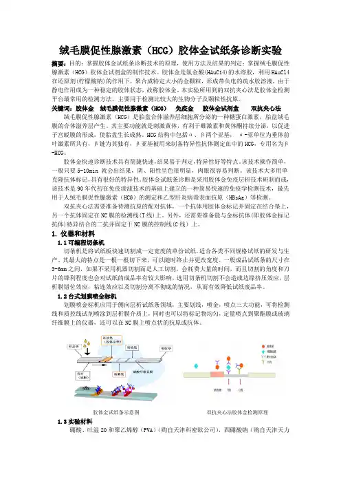 绒毛膜促性腺激素(HCG)胶体金试纸条诊断实验
