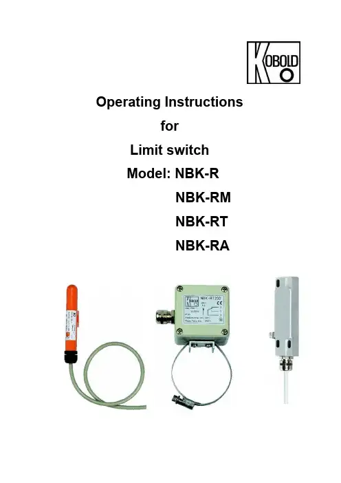 施耐德电气 电磁式接近开关 NBK-R系列 使用手册说明书