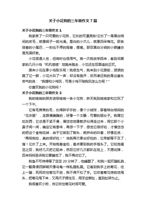 关于小花狗的三年级作文7篇