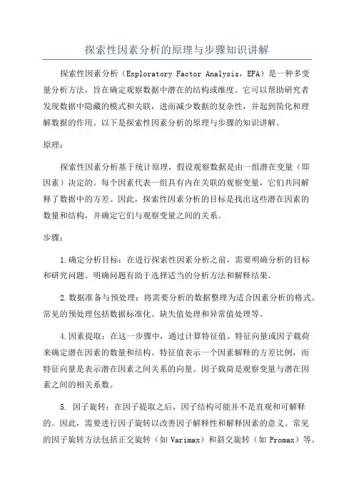 探索性因素分析的原理与步骤知识讲解
