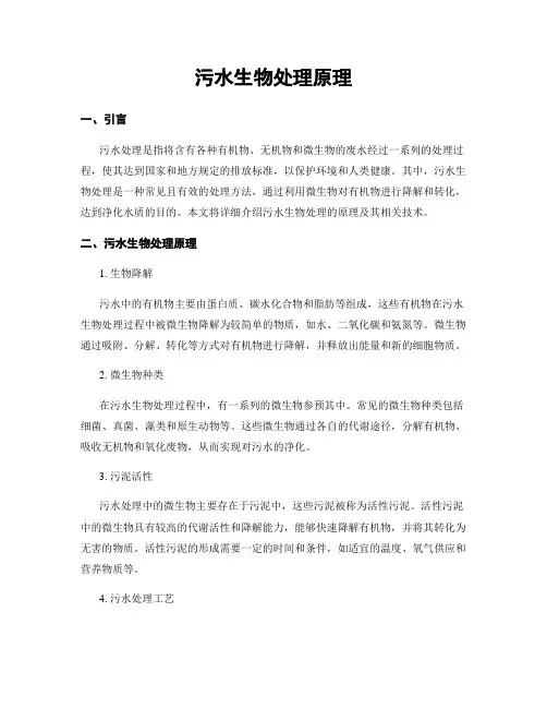 污水生物处理原理