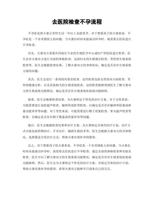 去医院检查不孕流程