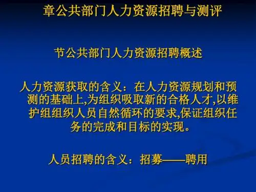 公共部门人力资源招聘与测评(ppt69张)