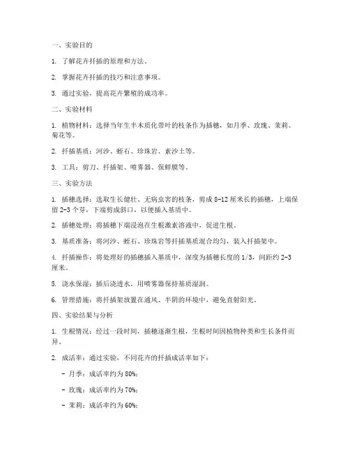 花卉的扦插实验报告