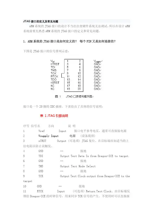 JTAG接口的定义及常见问题