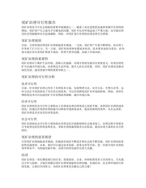 尾矿治理可行性报告