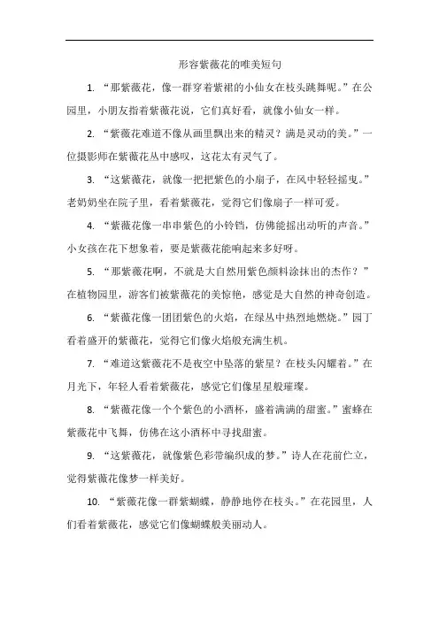 形容紫薇花的唯美短句