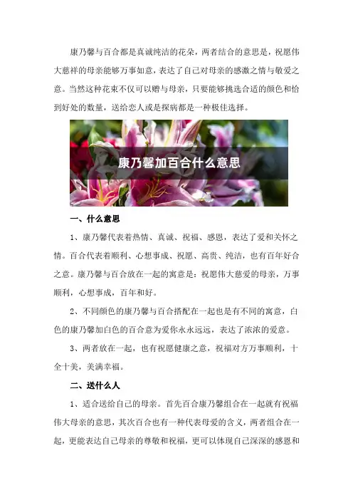 康乃馨加百合什么意思,送什么人
