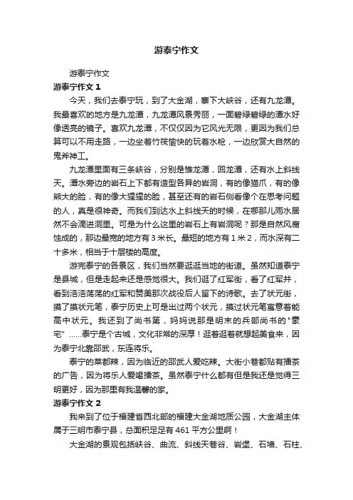 游泰宁作文