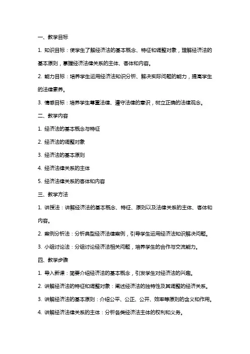 法学专业经济法教案