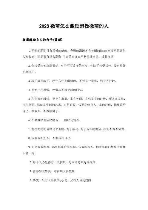 2023励志_微商怎么激励想做微商的人