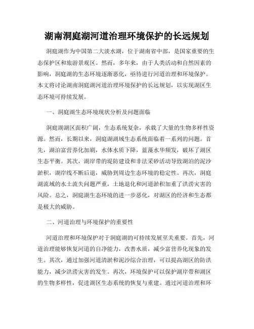 湖南洞庭湖河道治理环境保护的长远规划