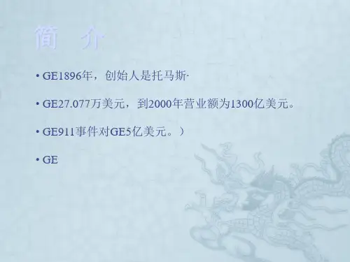 GE公司的文化、管理及运作体系