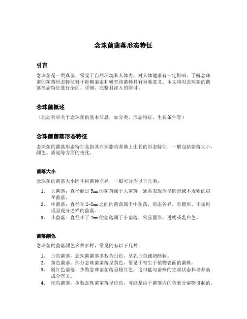 念珠菌菌落形态特征