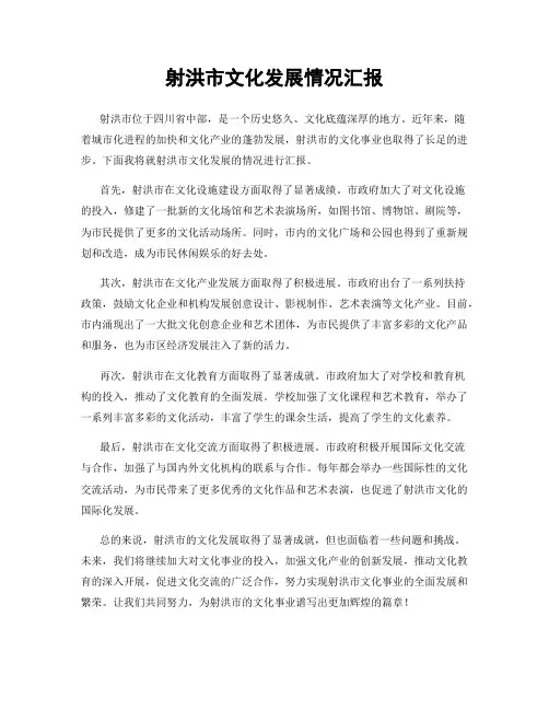 射洪市文化发展情况汇报