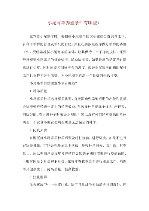 小尾寒羊养殖条件有哪些？