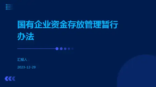 国有企业资金存放管理暂行办法