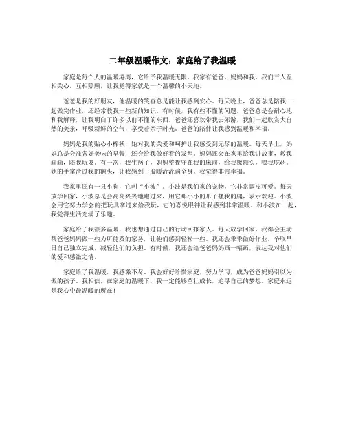 二年级温暖作文:家庭给了我温暖