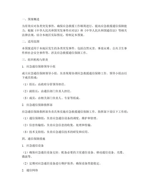 通信保障应急救援预案