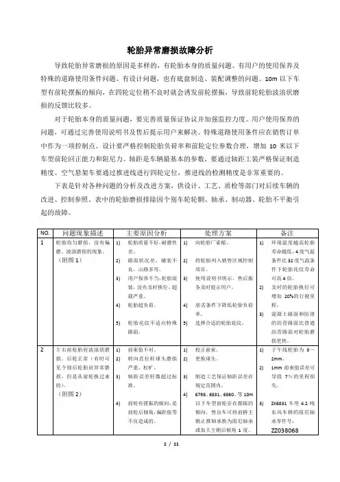 轮胎异常磨损故障分析及处理方法 2