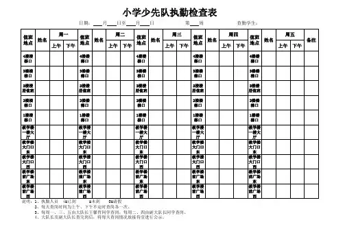 学校少先队执勤岗位检查表