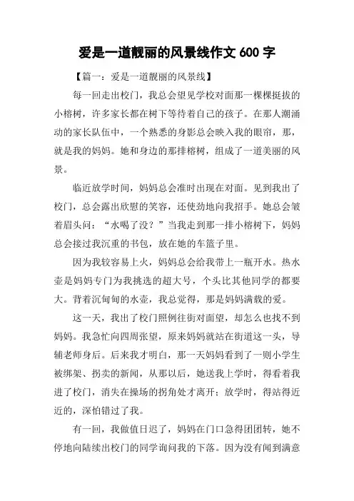 爱是一道靓丽的风景线作文600字