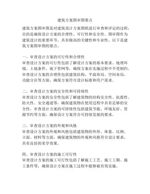 建筑方案图审图要点