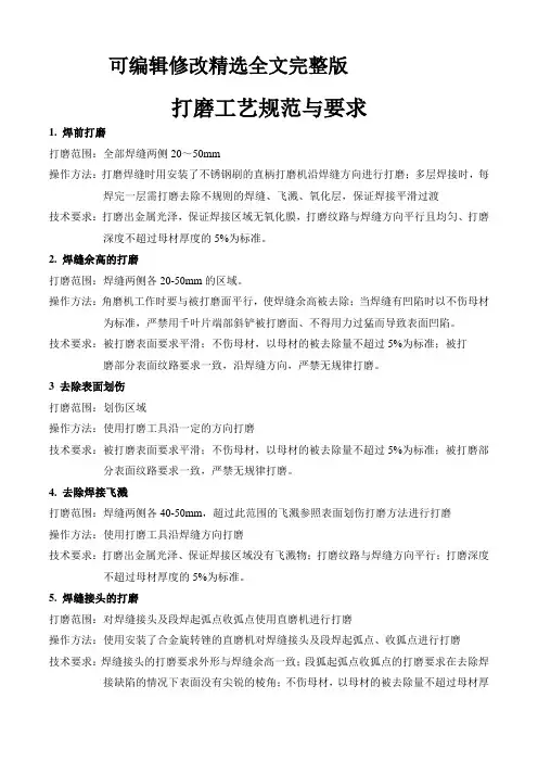 打磨工艺规范与要求(2024版)