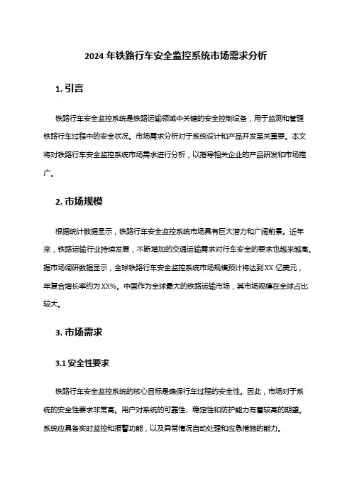 2024年铁路行车安全监控系统市场需求分析