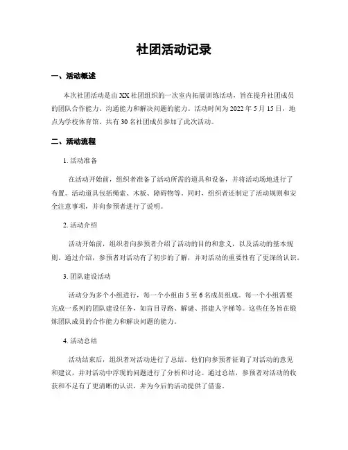 社团活动记录