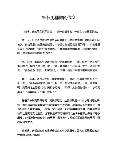细节见精神的作文