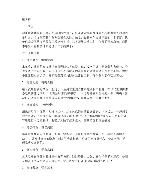 双重预防体系年度总结(3篇)