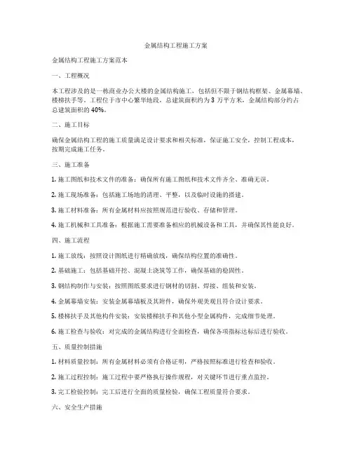 金属结构工程施工方案