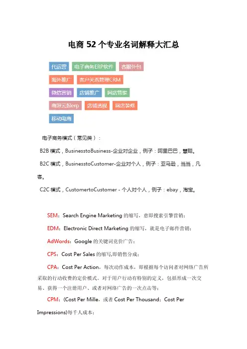 电商52个专业名词解释大汇总-干货