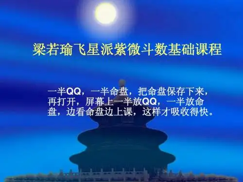 飞星紫微斗数基础